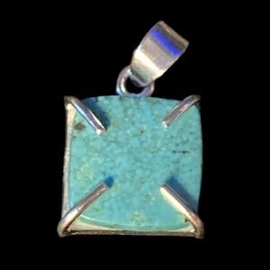 Arizona Turquoise Square Pendant 925 silver